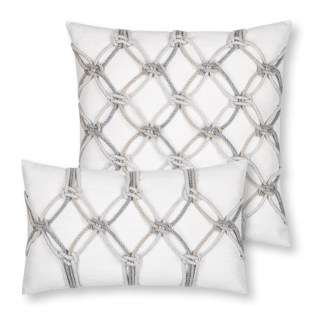 Elaine Smith Grigio Rope Ivory 20" x 20" Pillow