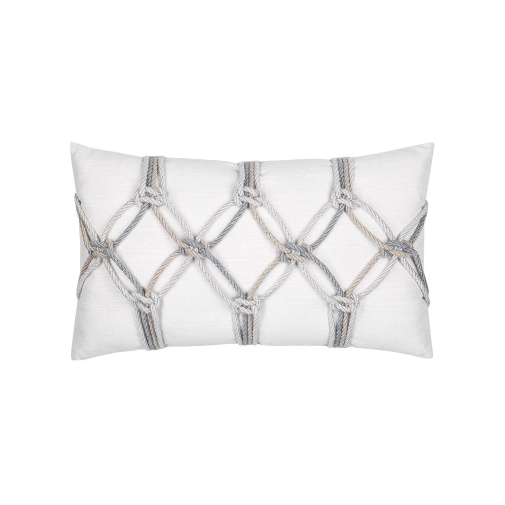 Elaine Smith Grigio Rope Ivory 12" x 20" Pillow