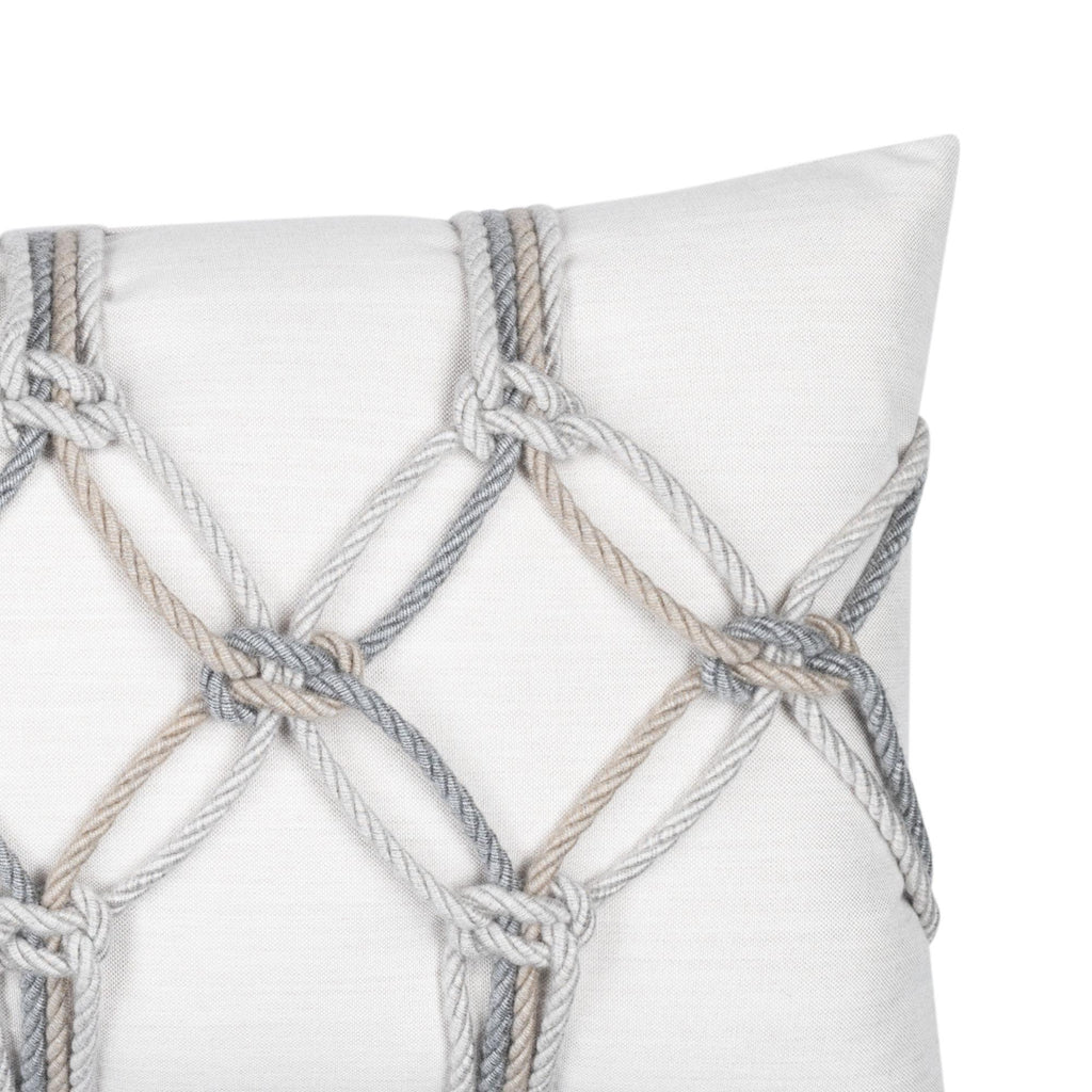 Elaine Smith Grigio Rope Ivory 12" x 20" Pillow