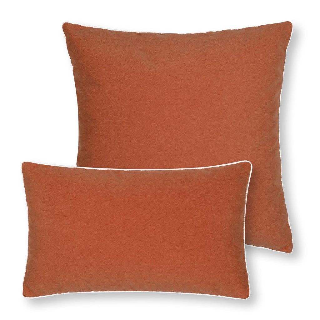 Elaine Smith Lush Velvet Papaya, Corded Orange 20" x 20" Pillow