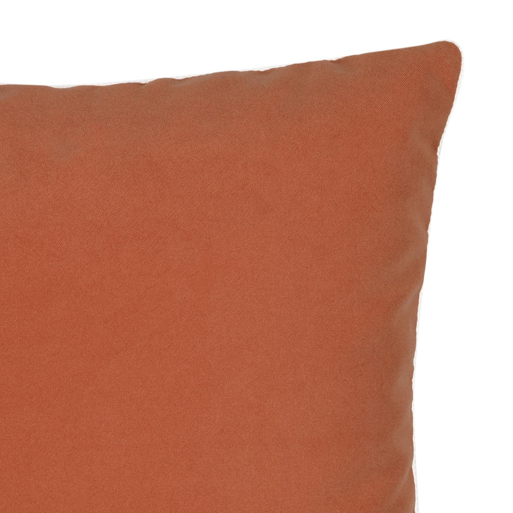 Elaine Smith Lush Velvet Papaya/Tiffany, Corded Orange 20" x 20" Pillow