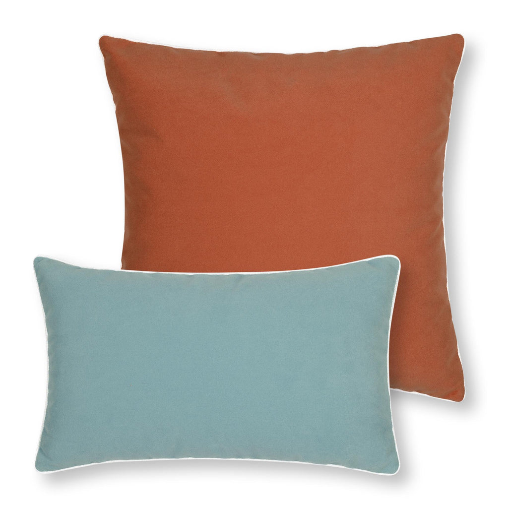 Elaine Smith Lush Velvet Papaya/Tiffany, Corded Orange 20" x 20" Pillow