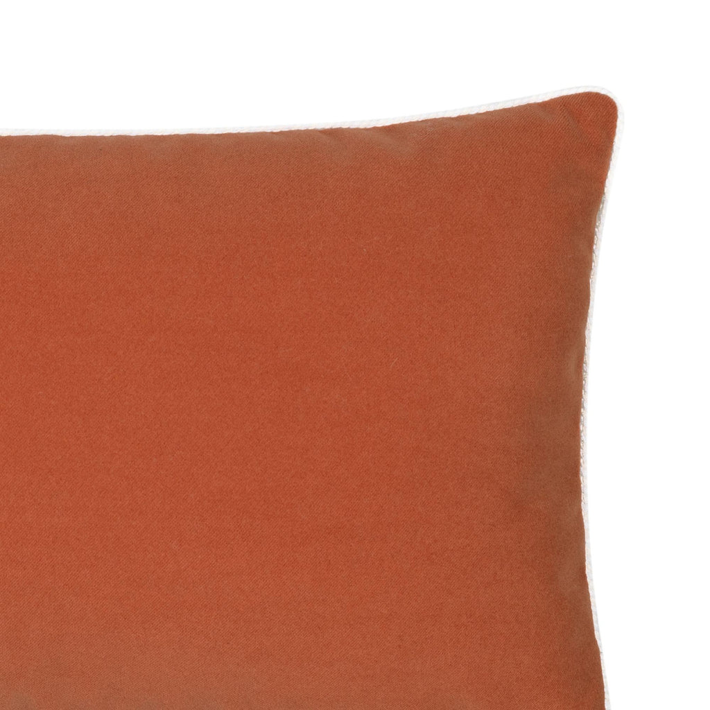 Elaine Smith Lush Velvet Papaya, Corded Orange 12" x 20" Pillow