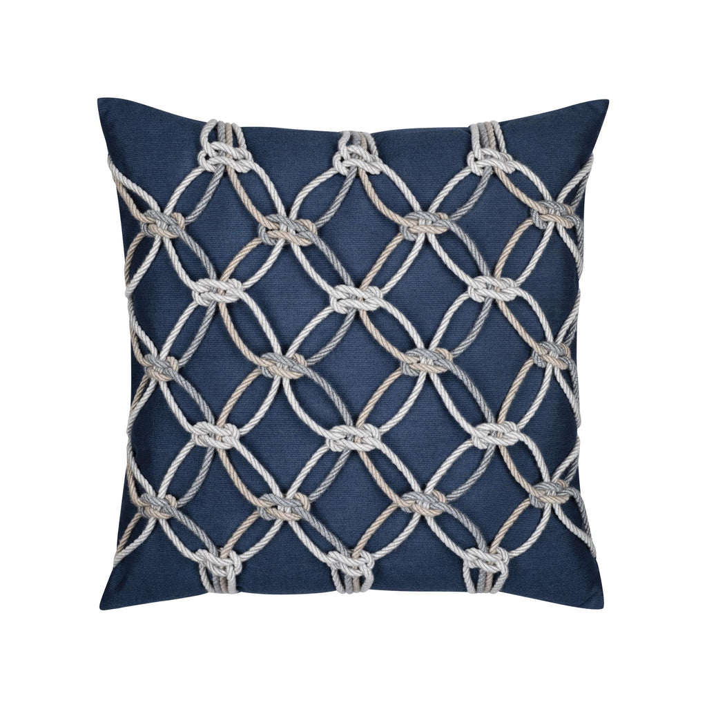 Elaine Smith Indigo Rope Blue 20" x 20" Pillow