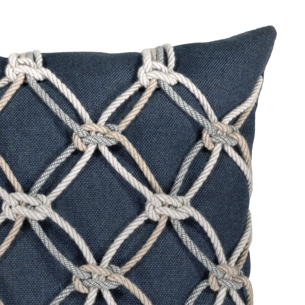 Elaine Smith Indigo Rope Blue 20" x 20" Pillow