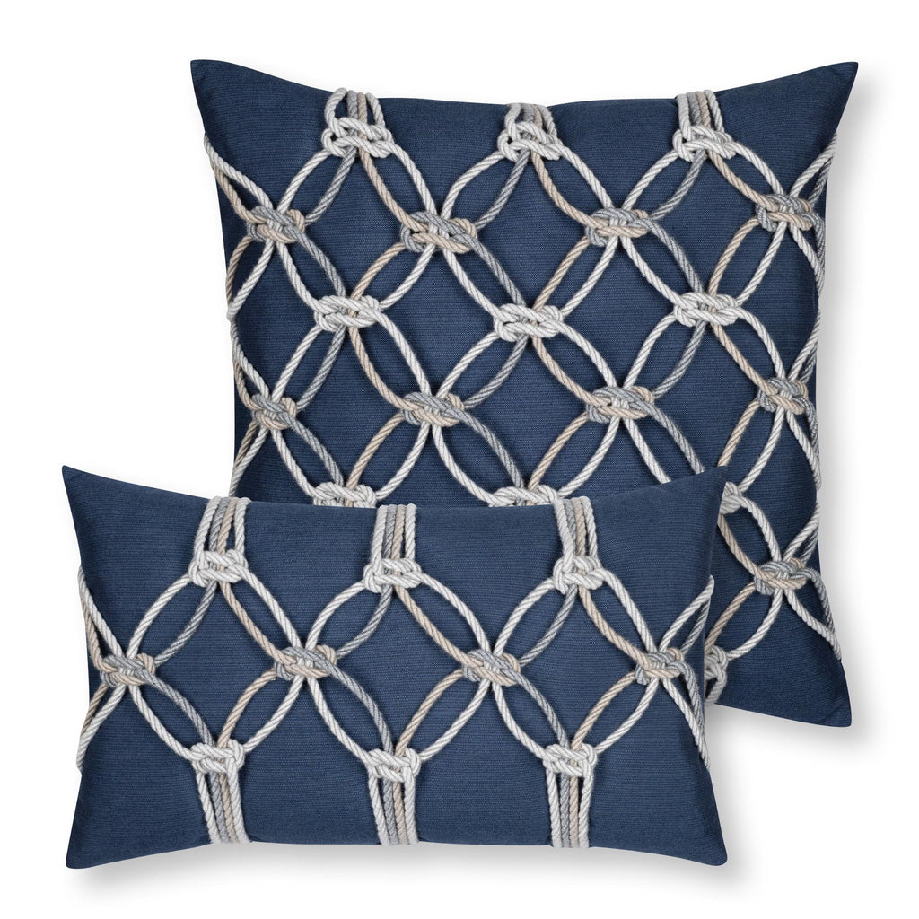 Elaine Smith Indigo Rope Blue 20" x 20" Pillow