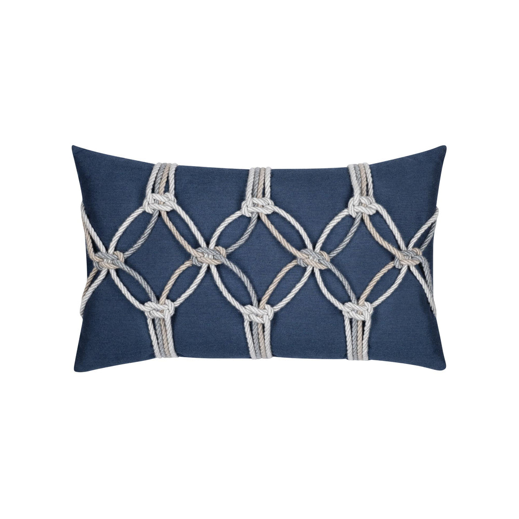 Elaine Smith Indigo Rope Blue 12" x 20" Pillow