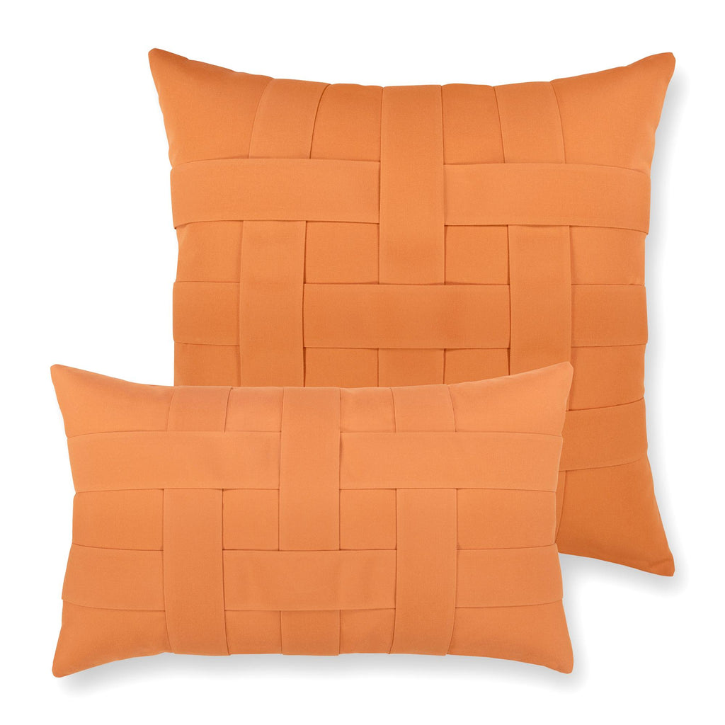 Elaine Smith Basketweave Tuscan Orange 12" x 20" Pillow