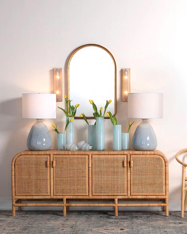 Jamie Young Santa Monica Four Door Rattan Sideboard