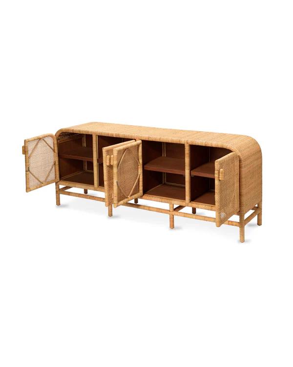 Jamie Young Santa Monica Four Door Rattan Sideboard