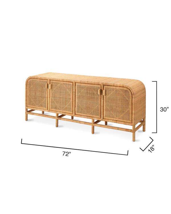 Jamie Young Santa Monica Four Door Rattan Sideboard