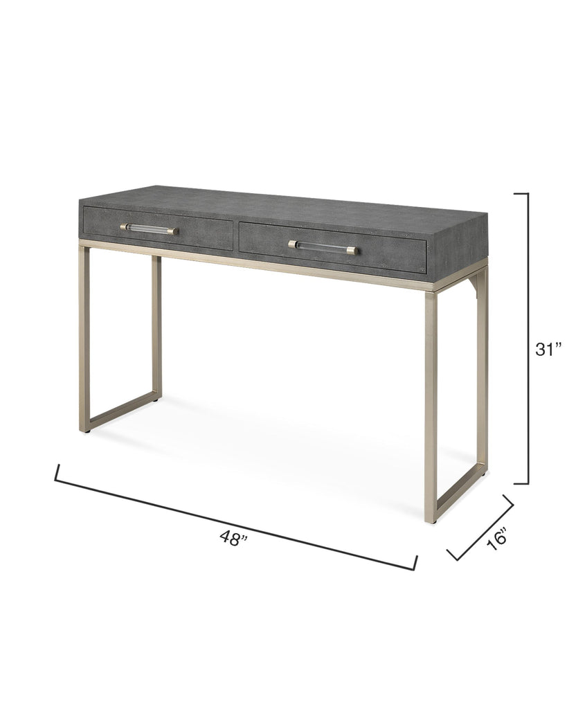 DecoratorsBest Kain Faux Shagreen Console, Grey