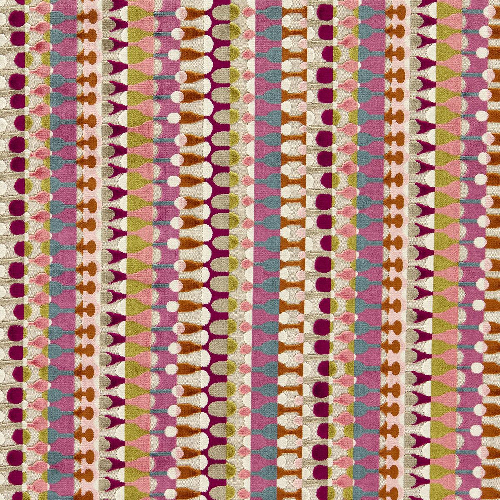 Clarke & Clarke ORPHEUS MAGENTA PEACOCK Upholstery Fabric