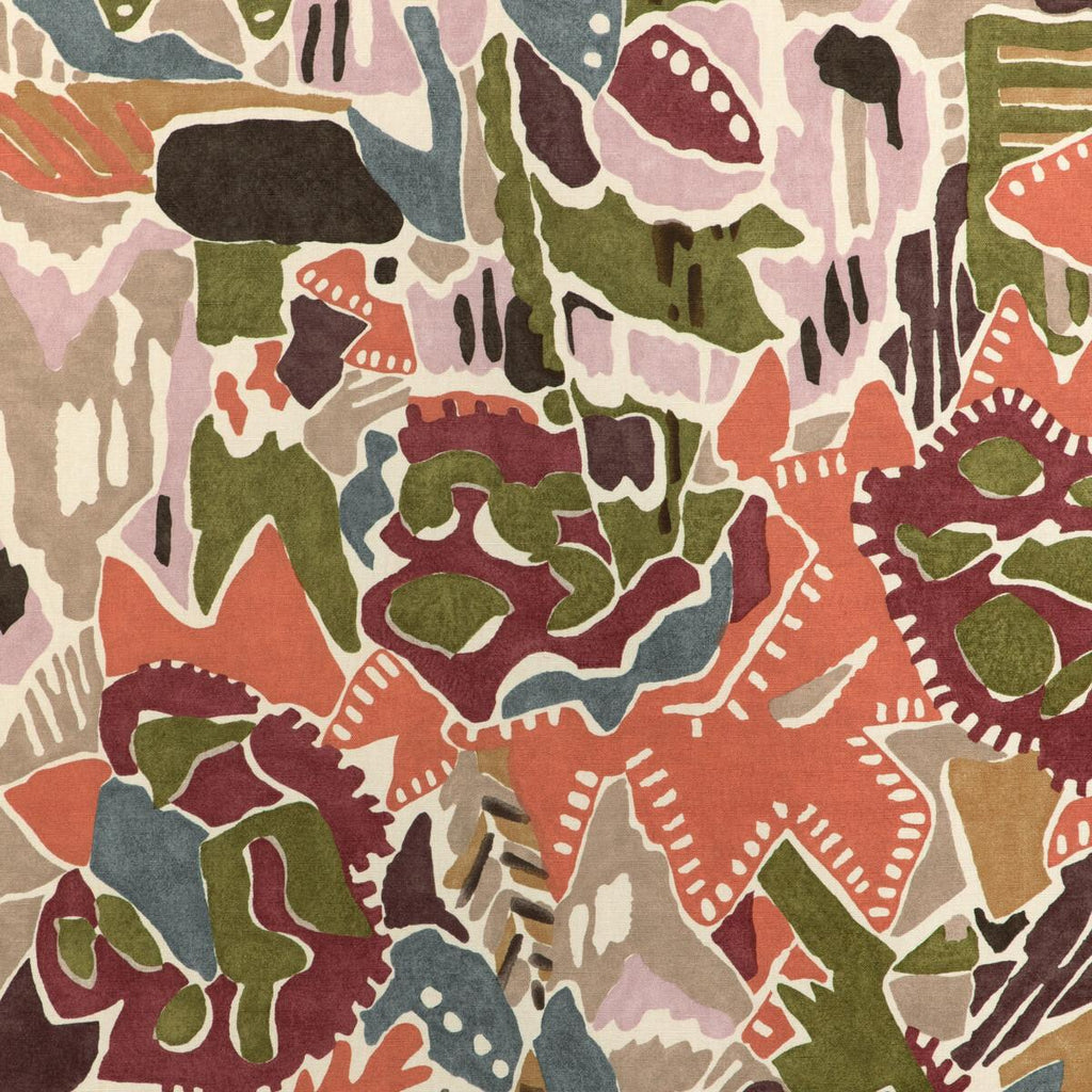 Lee Jofa CHRYSTIE PRINT PLUM/CLAY Fabric