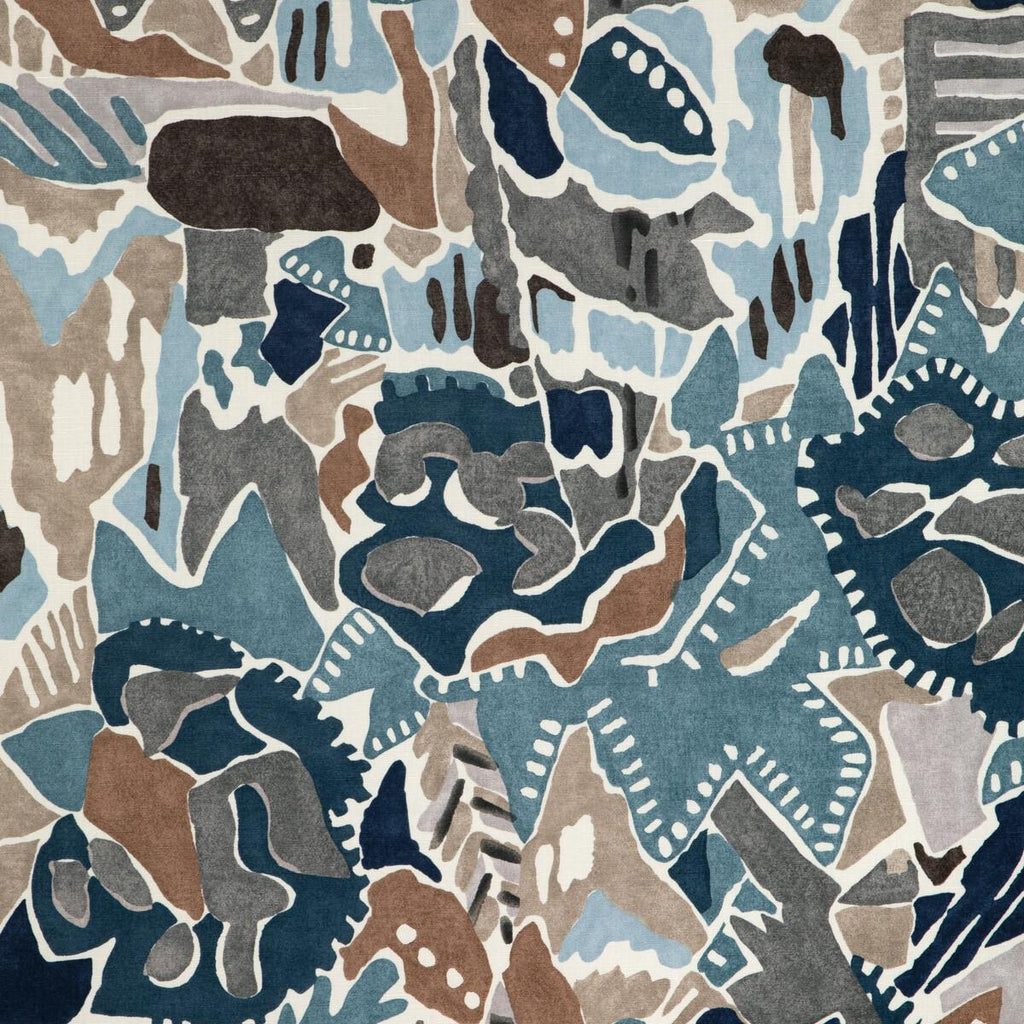 Lee Jofa CHRYSTIE PRINT DENIM/SLATE Fabric