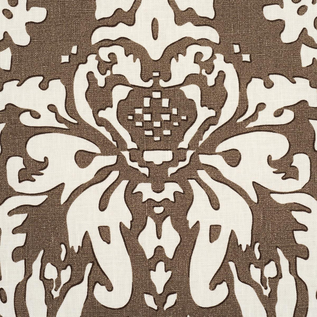 Schumacher Suffolk Damask Brown Fabric