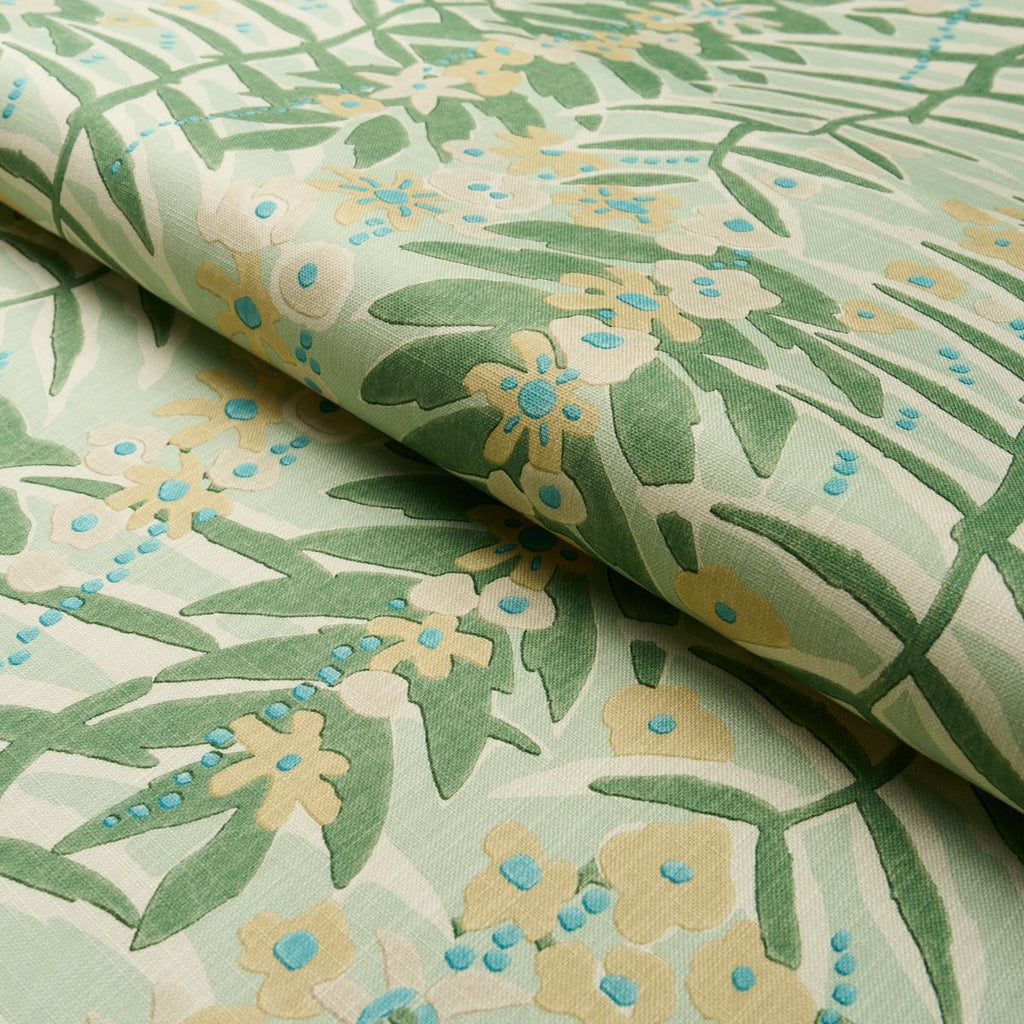 Schumacher Ashbee Botanical Aqua Fabric