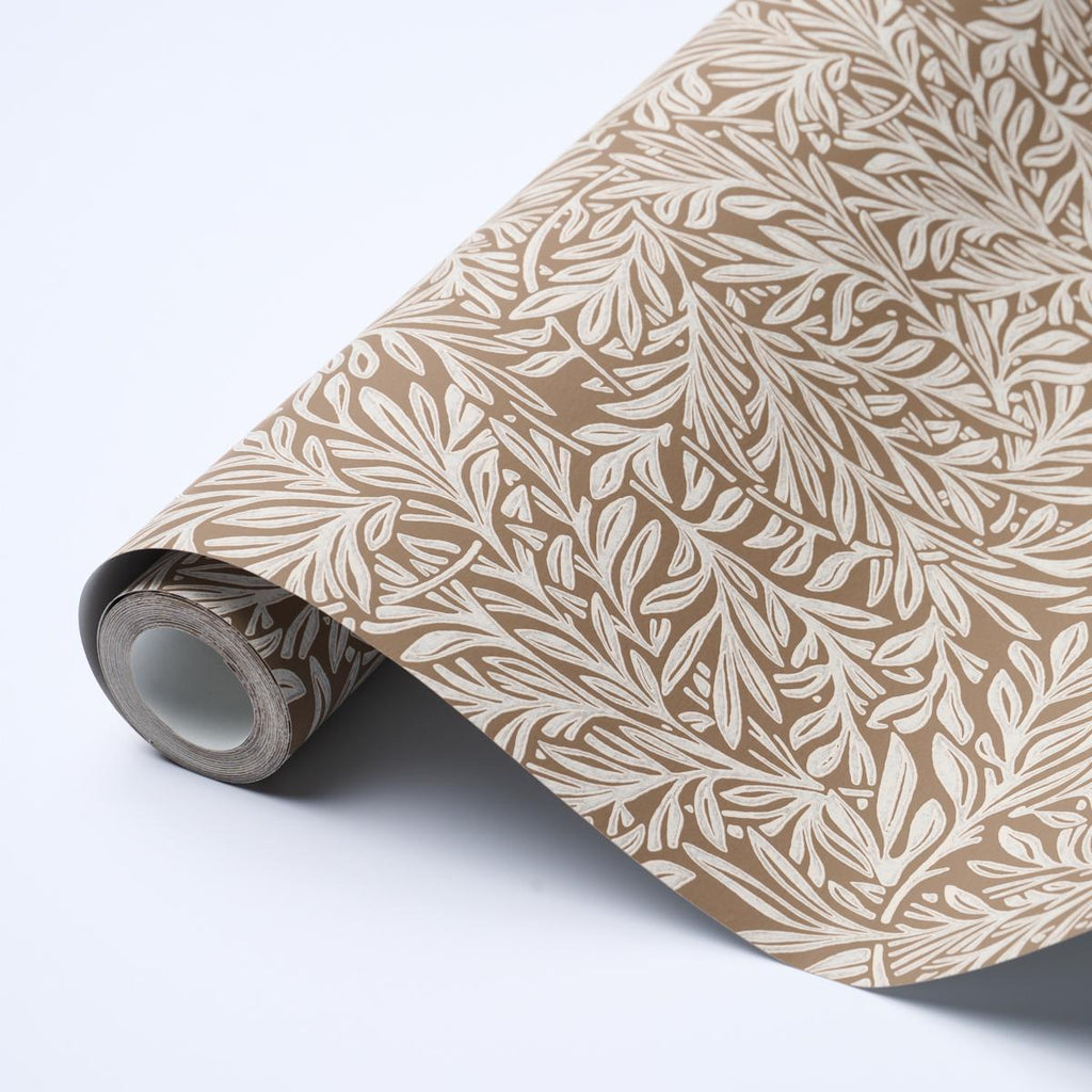 Schumacher Willow Leaf Mocha Wallpaper