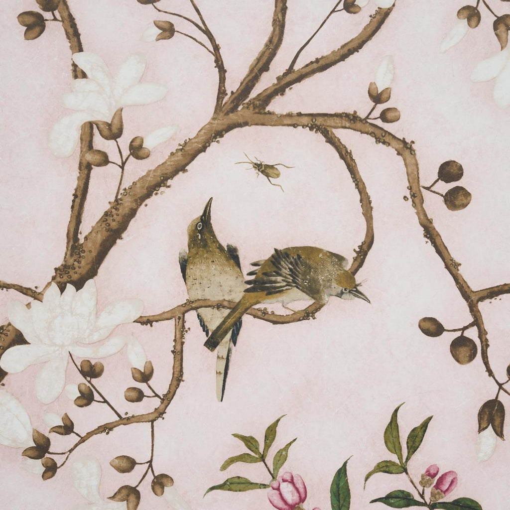 Schumacher Les Oiseaux Panel Set Blush Wallpaper