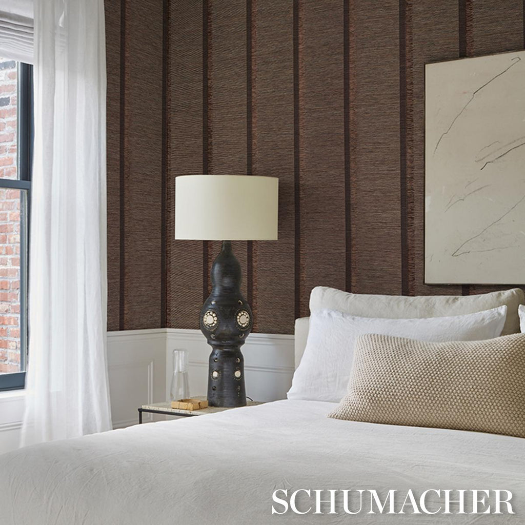 Schumacher Axel Fringe Wallcovering Brown/Copper Wallpaper