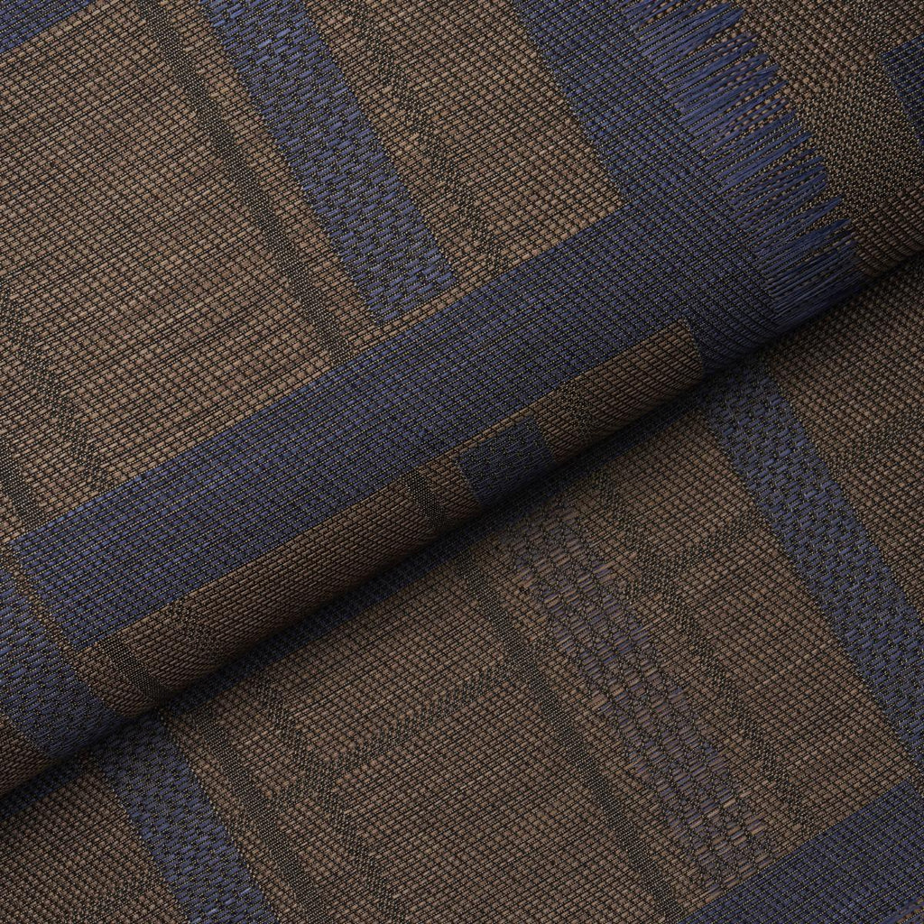 Schumacher Axel Plaid Wallcovering Navy/Espresso Wallpaper