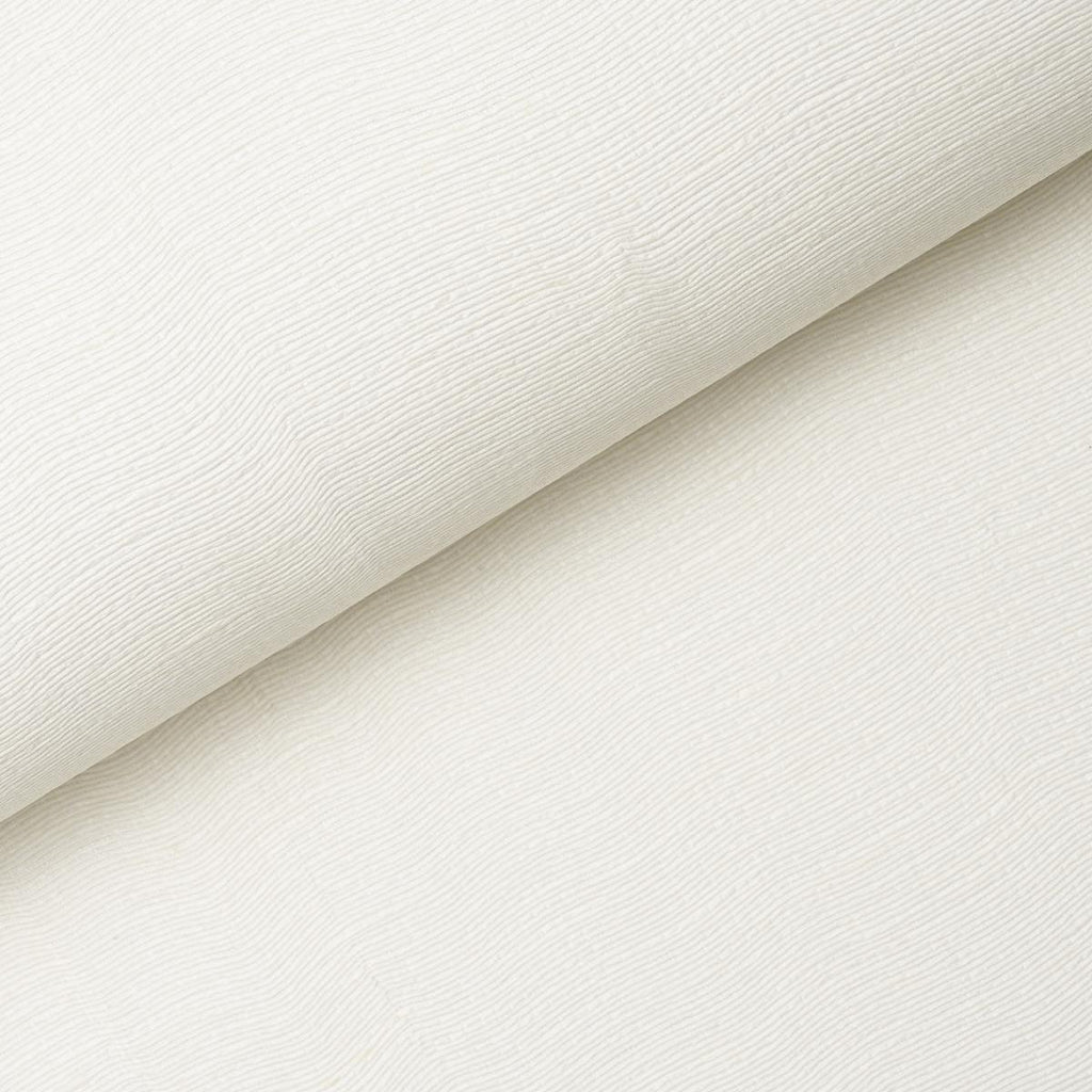 Schumacher Linen Pliss Wallcovering Ivory Wallpaper