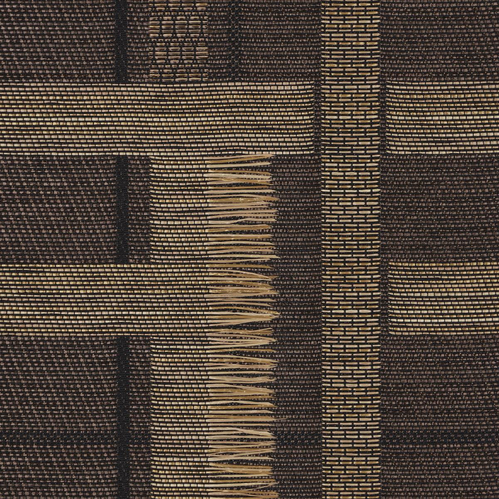 Schumacher Axel Plaid Wallcovering Saddle Brown Wallpaper