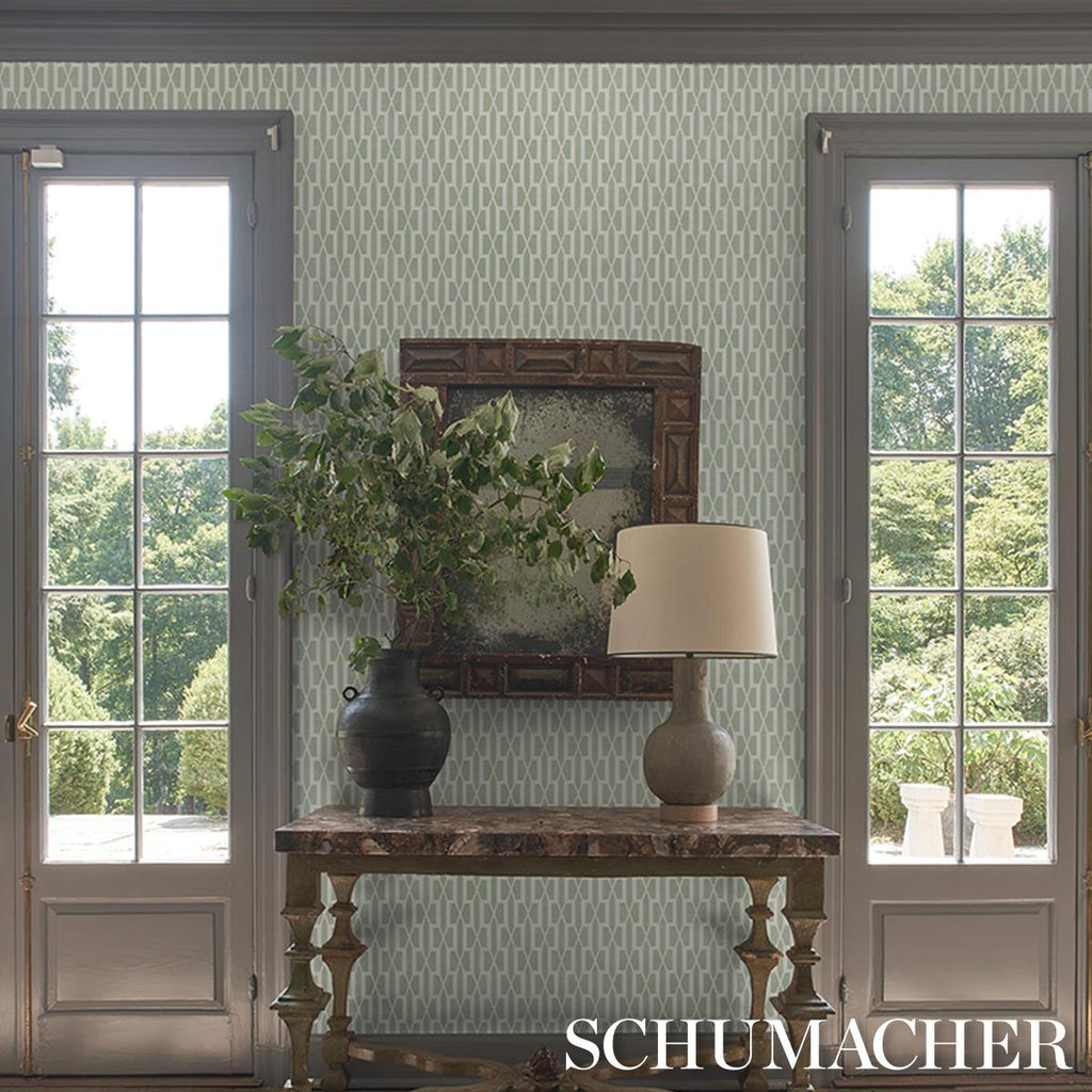 Schumacher Belvedere Celadon Wallpaper