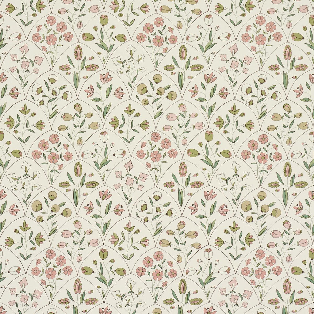 Schumacher Frances Scallop Floral Petal Wallpaper