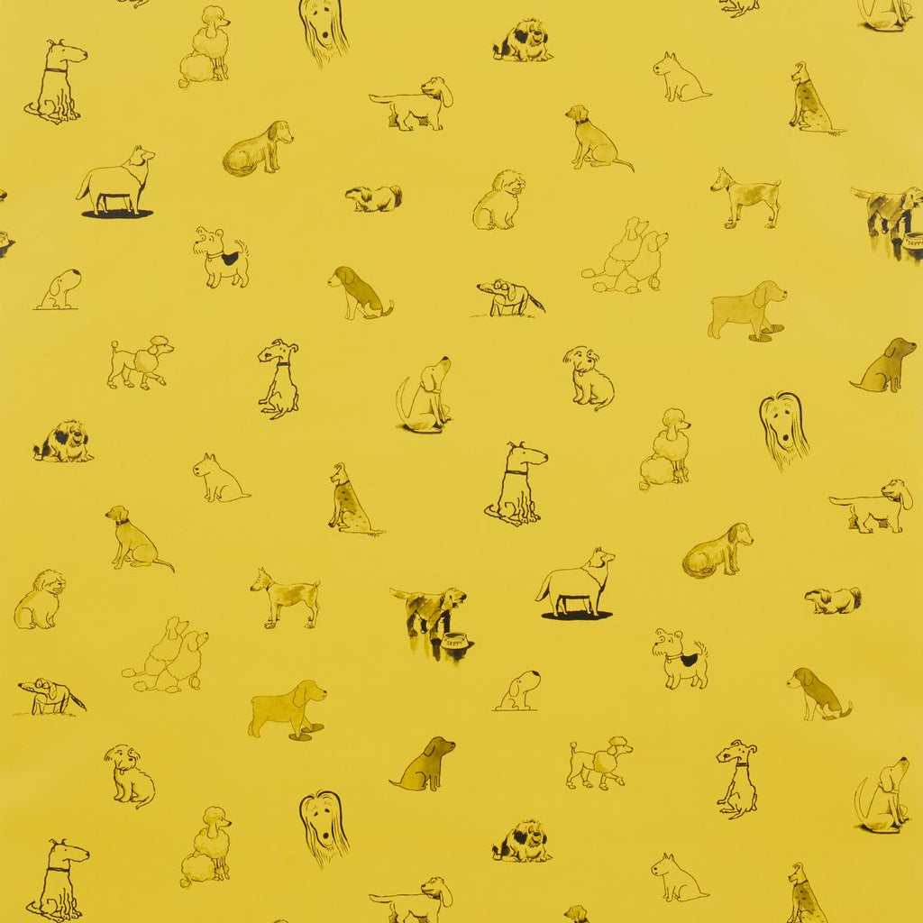 Schumacher Good Dogs Everywhere Taxi-Cab Yellow Wallpaper