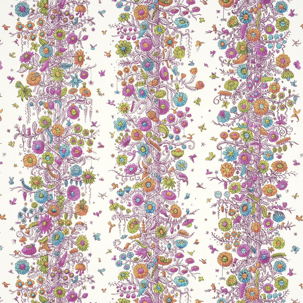 Schumacher Edward Steed'S Towers Of Flowers Multicolor Burst Wallpaper