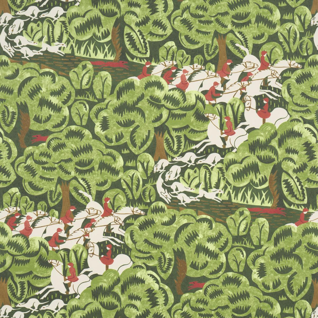 Schumacher Margaret Schloeman'S Fox Chase Forest Wallpaper