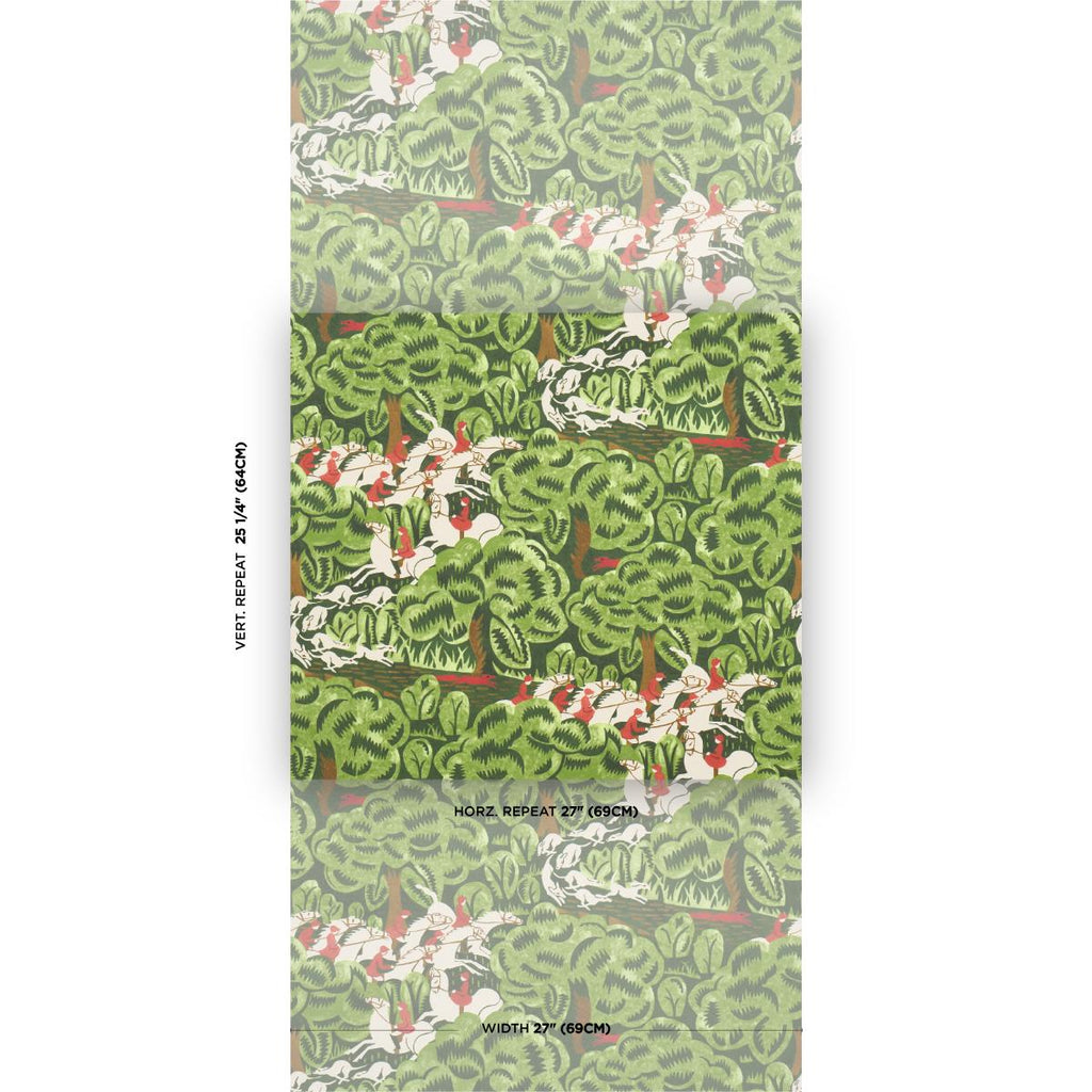 Schumacher Margaret Schloeman'S Fox Chase Forest Wallpaper