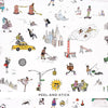 Schumacher Joana Avillez'S Street Scenes Multicolor On White Wallpaper