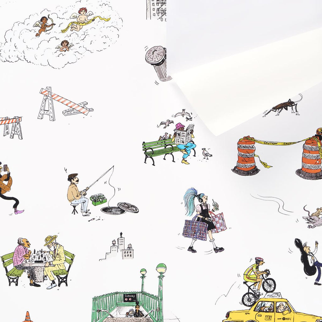 Schumacher Joana Avillez'S Street Scenes Multicolor On White Wallpaper