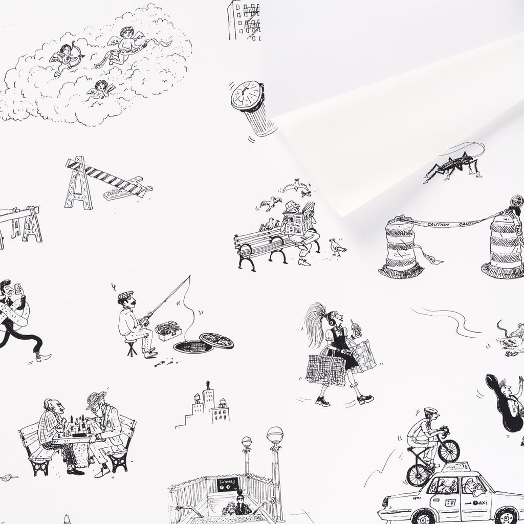 Schumacher Joana Avillez'S Street Scenes Black & White Wallpaper