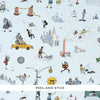 Schumacher Joana Avillez'S Street Scenes Multicolor On Sky Blue Wallpaper