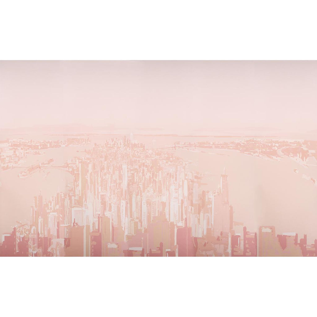 Schumacher Pascal Campion'S New York Skyline Blush Wallpaper