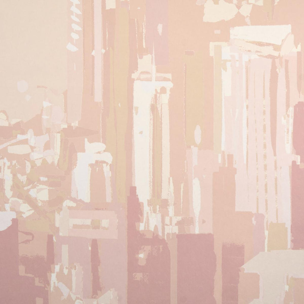 Schumacher Pascal Campion'S New York Skyline Blush Wallpaper