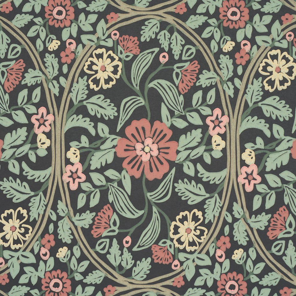 Schumacher Garden Guild Midnight Wallpaper