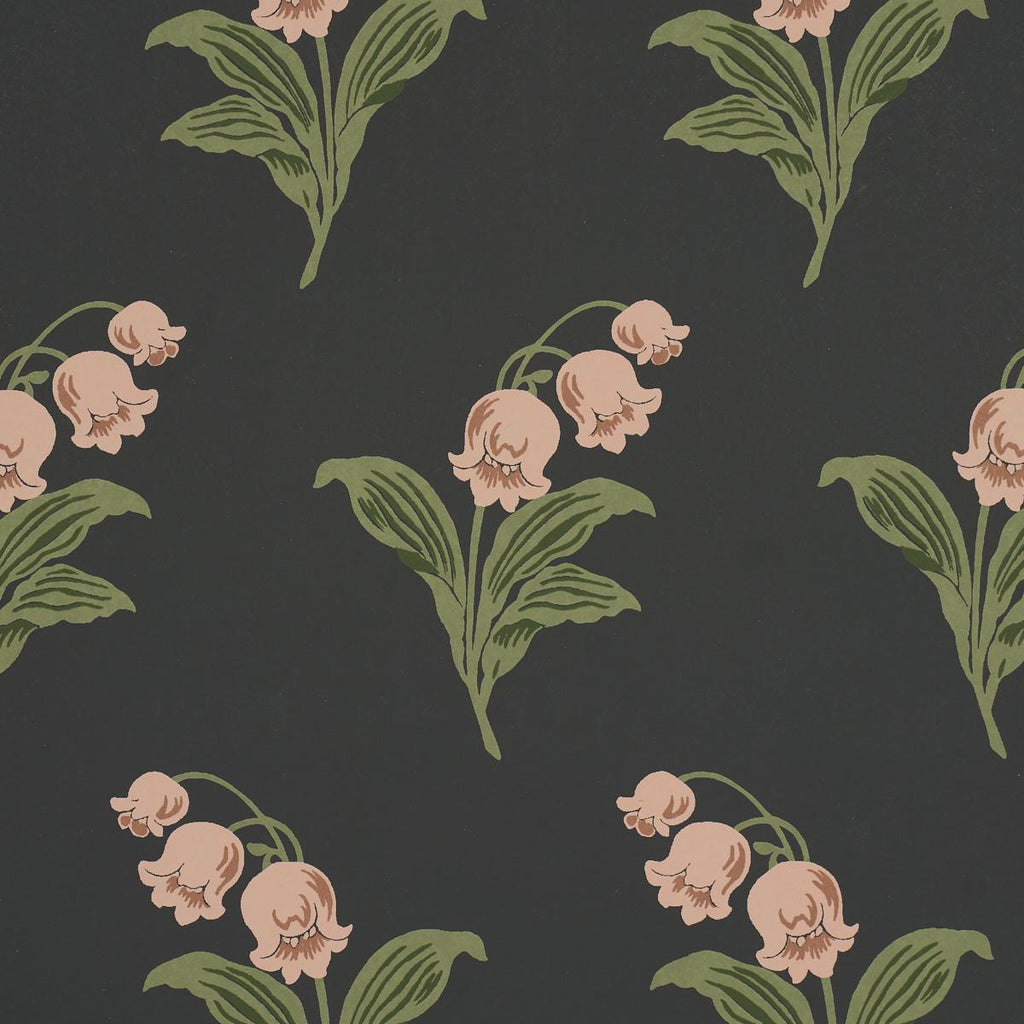 Schumacher Lily Of The Valley Midnight Wallpaper