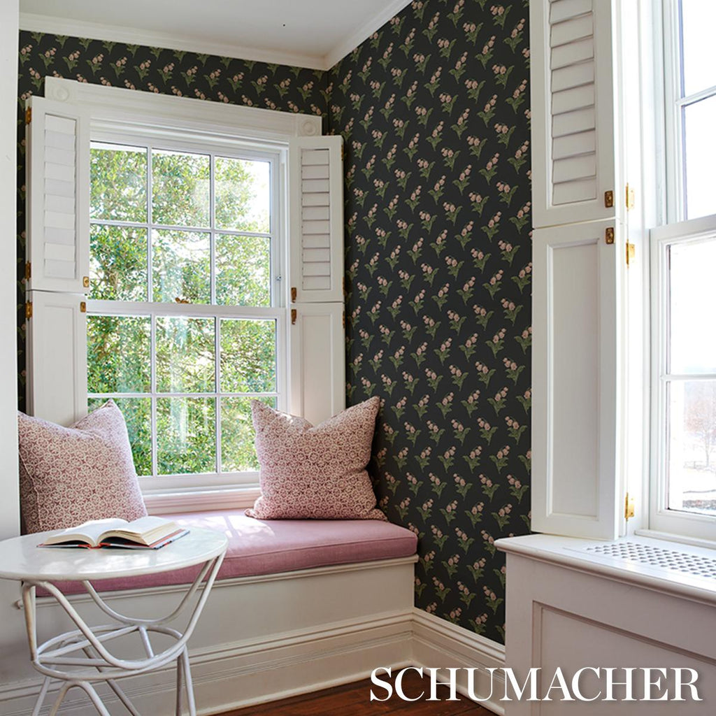 Schumacher Lily Of The Valley Midnight Wallpaper