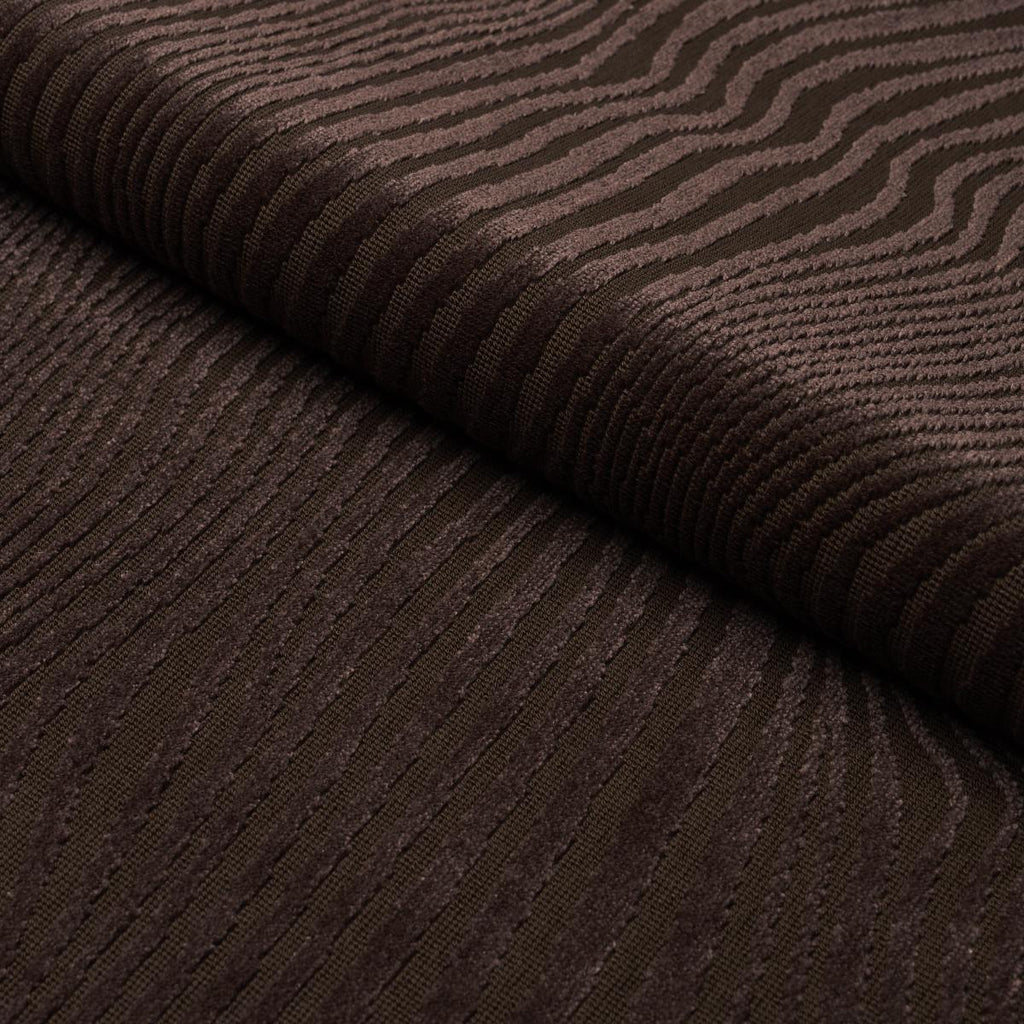 Schumacher Gunta Cut Velvet Espresso Fabric