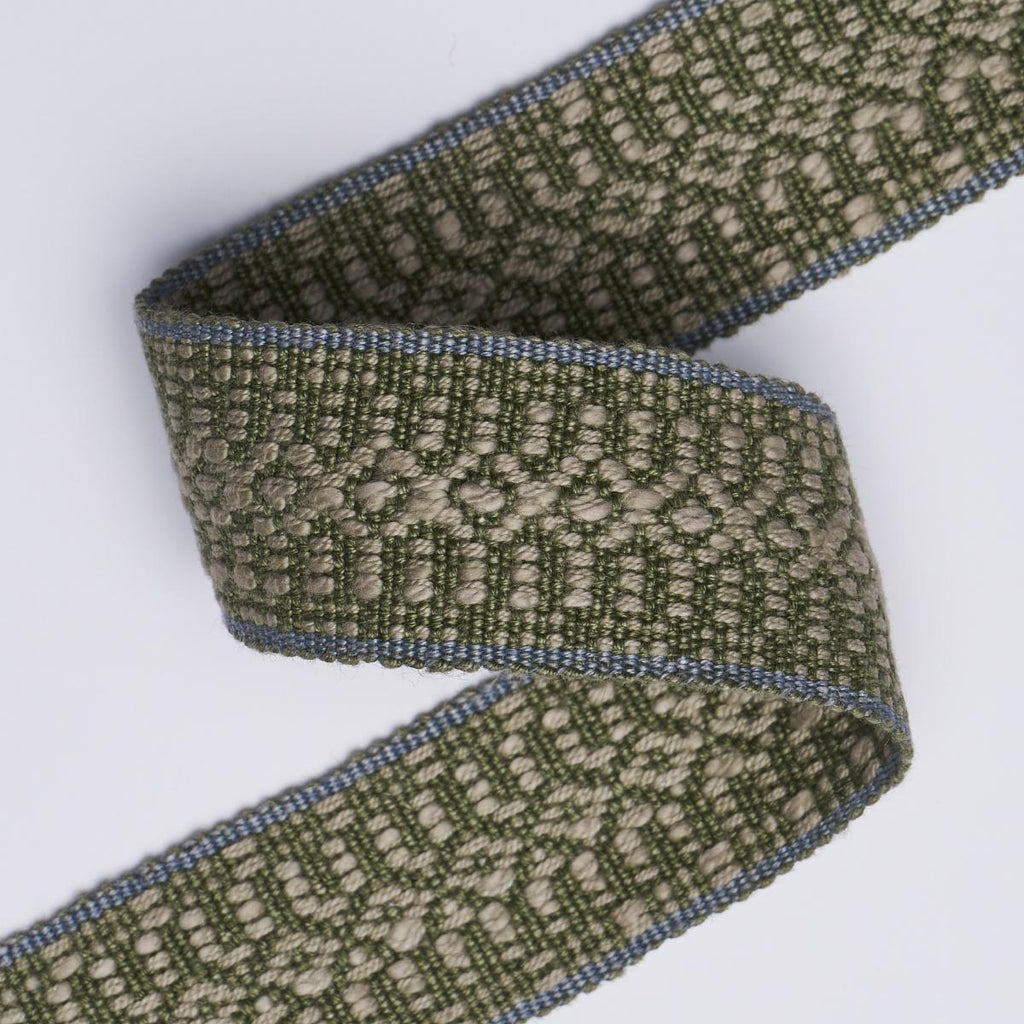 Schumacher Helena Linen Cotton Tape Fern Trim