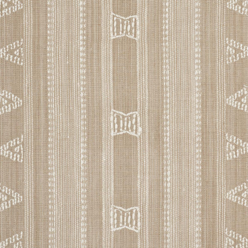 Schumacher Nima Embroidered Cotton Linen Tan Fabric