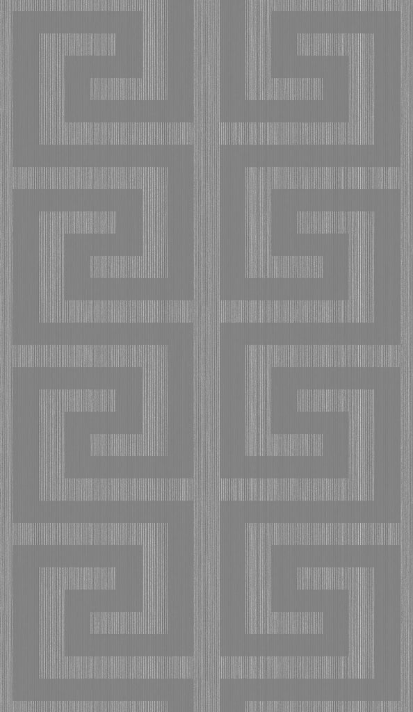 Seabrook Greek Key Metallic Silver & Earl Gray Wallpaper