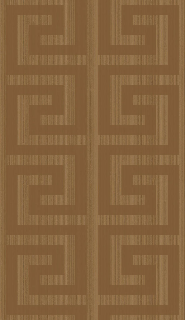 Seabrook Greek Key Metallic Terra Cotta Wallpaper