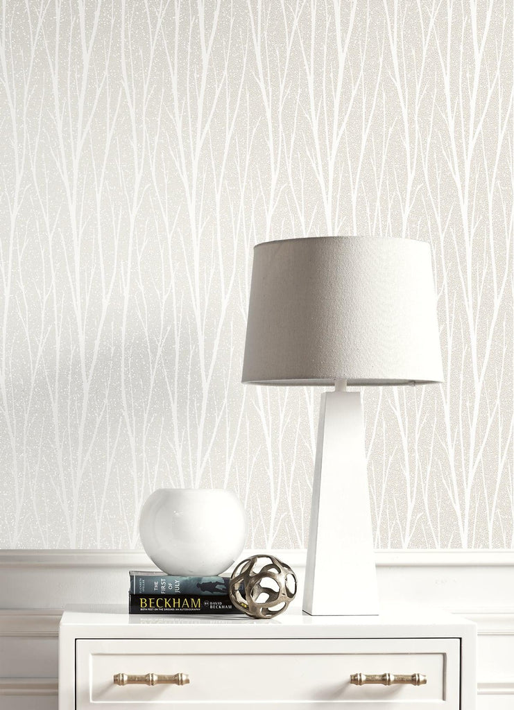 Seabrook Birch Trail Metallic Pearl & Glitter Wallpaper