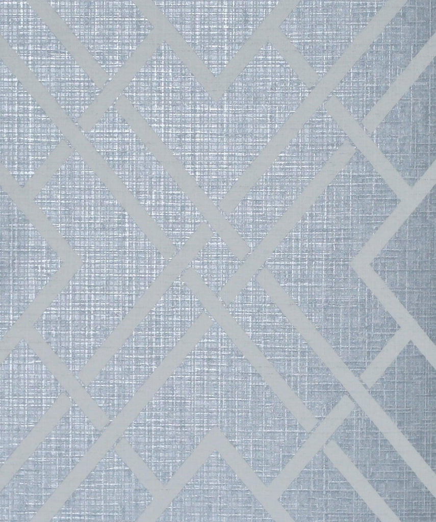 Seabrook Diamond Lattice Metallic Slate Blue Wallpaper