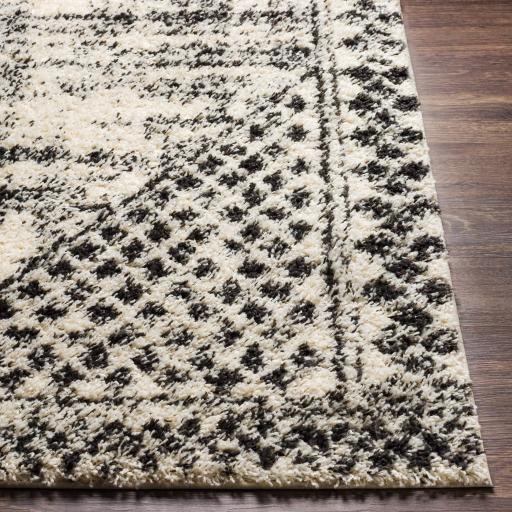 Surya Beni Shag BSH-2330 Black Cream 5'3" x 7' Rug